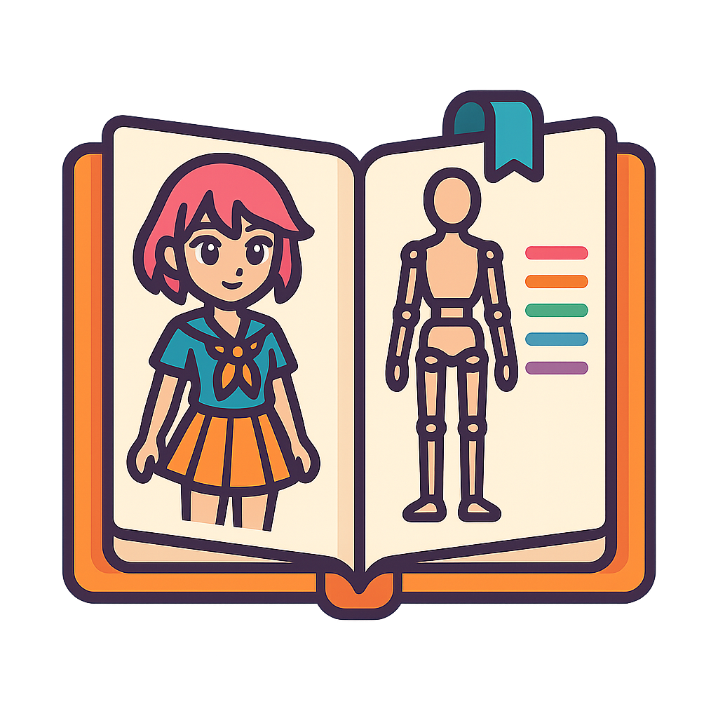 Anime Character  Template Book