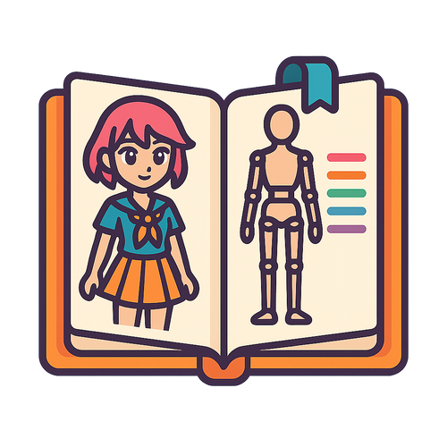 Anime Character  Template Book